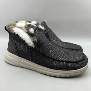 Hey Dude Denny Glazed Rose Shoes Women Size 10 Brown Faux Fur Comfort Slippers